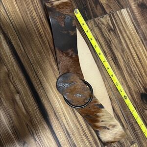 Brown Cowhide Leather O-Ring Belt